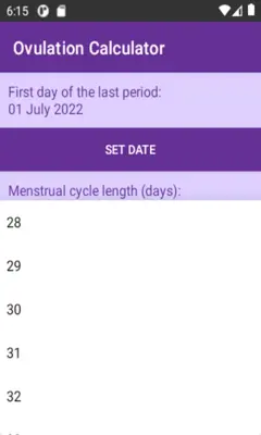 Ovulation Calculator android App screenshot 0