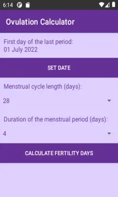 Ovulation Calculator android App screenshot 5